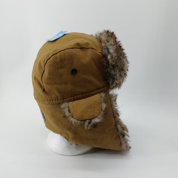 SA Company Trapper Hat Brown Canvas Faux Fur One Size - Picture 3 of 14
